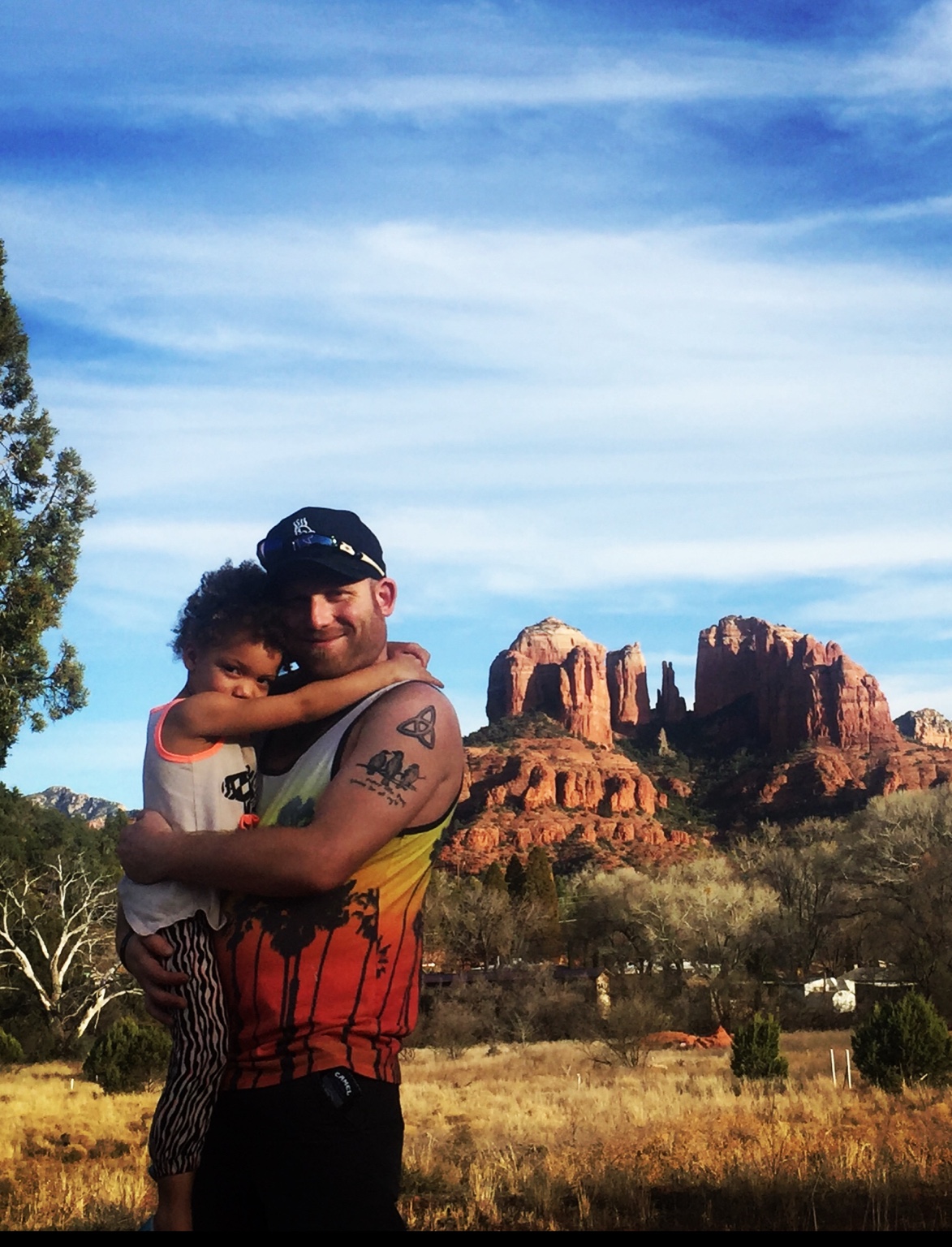 Jim Loftis with his daughter in Sedona, Arizona